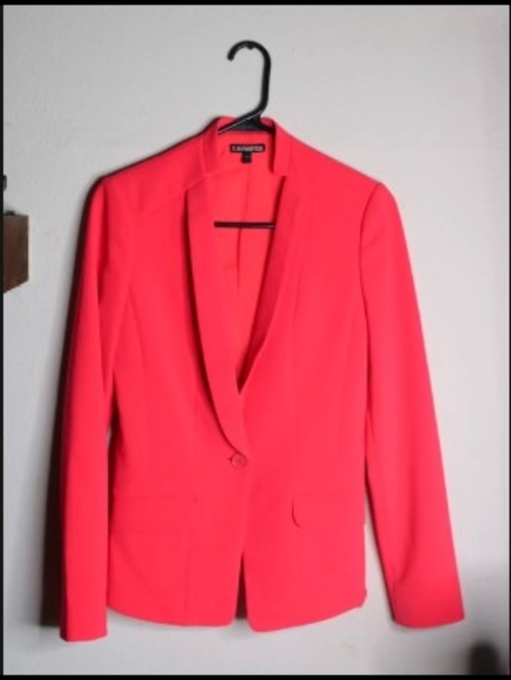 Express Bright Hot Pink Single-Button Blazer